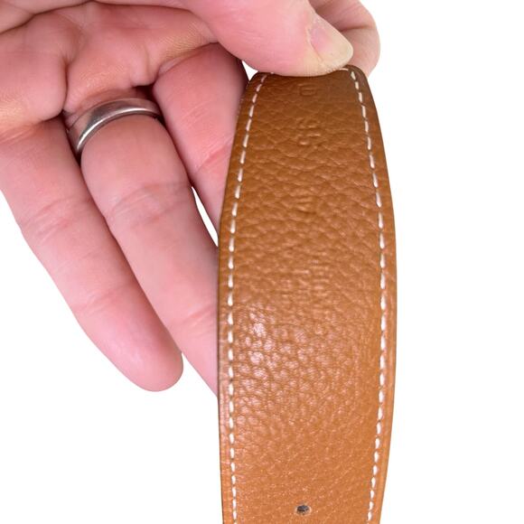 Hermes Reversible H Buckle Belt Black Tan Gold Hardware Size 95 Leather main image 8